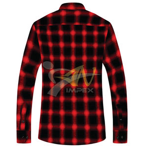 Chemise en flanelle d'automne pour homme, 100% coton, anti-plis, avec impression/logo personnalisés de haute qualité, matériau personnalisé, chemise à boutons flexible - Product Image 3