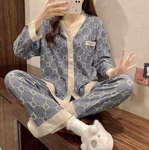 Soft Breathable Skin-Friendly 2-Piece Nightwear Womens Bear Print Long Sleeve Pajama Set - Product Image 3