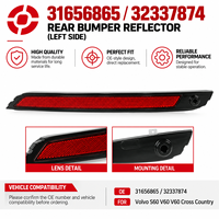 Plaque réflectrice de pare-chocs arrière gauche 31656586 32337874 pour Volvo S60 V60 V60 Cross Country Pièces de carrosserie automobile