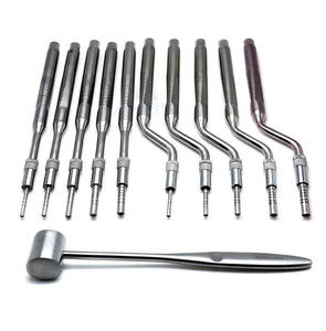 Écarteur osseux à pointe concave réglable, manuel, haute qualité, 10 pièces en acier inoxydable, chirurgical dentaire par amrid surgical - Product Image 1