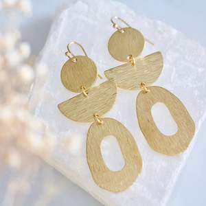 Three Hoop Non Tarnish Unique Coil <b>Hook</b> <b>Earrings</b> 18K Gold Plated BrassEaring Stainless Steel Luxury Statement Shift BY HF CRAFTS - Product Image 2