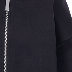 Sudadera de mujer de gran tamaño con cremallera y capucha de fabricante de alta calidad sin hilo de algodón bordado transpirable de peso pesado - Product Image 5