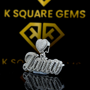 Pendentif Hip Hop personnalisé, lettre personnalisée, pendentif en moissanite glacé à coupe ronde brillante, argent 925, pendentif Hip Hop pour hommes - Product Image 2