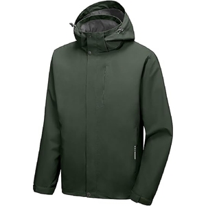 High Quality Unisex <b>Smart</b> Casual Coated Nylon Hooded <b>Jacket</b> Lightweight Waterproof Multi-Pockets - Product Image 6