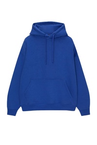 Egyptian Blue Oversized Hoodie for Men's 100% Cotton <b>Thermal</b> Hoodies for Winter with Lace Hooded Neck and Muff Pockets 2026 - Product Image 3
