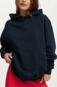 Sweats à capuche pour femmes sur mesure couleur noire unie 100% coton 400 sweats à capuche GSM femmes sweat-shirt surdimensionné à épaules tombantes pour femmes - Product Image 5