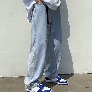 Jeans confortables à coupe ample, tissu respirant et forme moderne, style oversize, jeans amples au toucher doux - Product Image 2