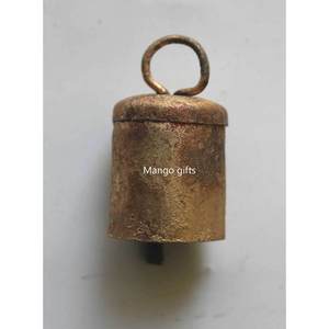 Clochettes indiennes en laiton faites à la main, carillons éoliens en fer et étain, clochettes en laiton plaqué à thème logo, coulées et soudées, 2 hauteurs, lot de 2 en vrac - Product Image 4