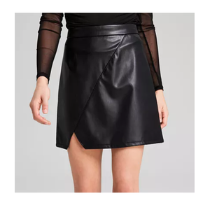 Nouvelle arrivée Jupe en cuir véritable pour femmes Mini Faux confortable pour un usage quotidien Style décontracté avec tour de taille naturel - Product Image 4