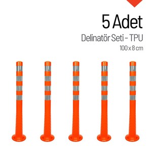 Delineateur de signalisation routière flexible 100 x 8 cm, lot de 5 pièces - Product Image 1