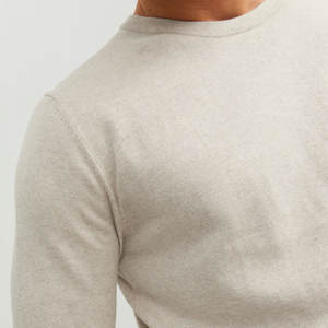 Sweat-shirt à manches longues coupe ajustée pour hommes, épaules tombantes, col rond, couleurs et tailles mélangées pour un ajustement confortable - Product Image 3