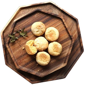 Plateau de service octogonal en bois avec motif naturel, durable, non fini, pour contact alimentaire, usage résidentiel - Product Image 1