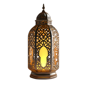 Lámpara Decorativa Dorada de Ramadán con Portavelas para Decoración del Hogar en Festividades - Product Image 2