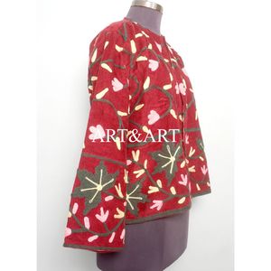 Chaqueta Acolchada de Algodón 100% Bordada para Mujer, Estilo Bohemio Retro, Transpirable y Ecológica, Suministro al por Mayor de Fábrica - Product Image 4