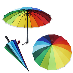 <b>Large</b> 16\" Solid Rainbow Heavy Duty Beach <b>Umbrella</b> Premium Quality <b>Umbrella</b> for Outdoor Use - Product Image 2