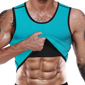 Personalizado 185g algodón + poliéster Colob bloque doble capa cuello Streetwear Tank Top hombres camisetas sin mangas - Product Image 3