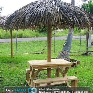 Vente en gros de tables de pique-nique en bambou écologiques avec palapa parasol hauteur réglable pour la maison bar salle à manger villa du Vietnam - Product Image 3