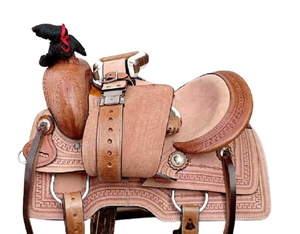 Juego de sillas de montar de cuero genuino de primera calidad, combinación perfecta para carreras de inglés de resistencia occidental para montar a caballo - Product Image 2