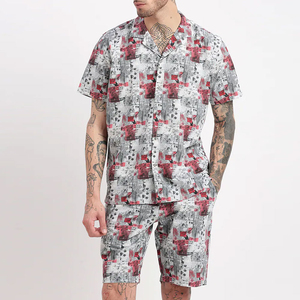 Camiseta de algodón estampada para hombre, conjunto de pantalones cortos con diseño de logotipo personalizado, tarifa mayorista de verano, fabricante de Pakistán, personalización OEM - Product Image 1