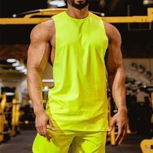 KIVOTECH débardeurs d'entraînement d'été pour hommes, chemise sans manches de fitness pour hommes, chemise 100% coton de haute qualité - Product Image 4