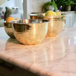 Juego de 2 cuencos de cobre puro de diseño de tendencia para servir en el hogar, Hotel y restaurante, uso de Frutero de Metal - Product Image 5