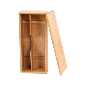 Ensemble de couverts de luxe portable pour mariage, restaurant, voyage, doré, 24 pièces, emballage noir, boîte à lunch en bois avec couverts - Product Image 1