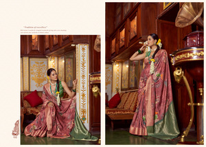 Saree sophistiqué Gauri Art Print Saree traditionnel indien artisanal pour les occasions spéciales, les mariages et les festivals - Product Image 2