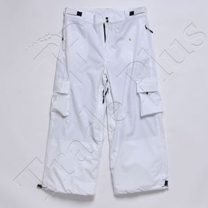 Pantalon de neige cargo blanc pour extérieur avec doublure polaire chaude Braguette avant Poches cargo à fermeture éclair imperméables et guêtres de neige intérieures - Product Image 1