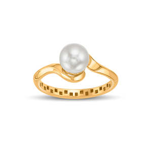 Bague en or avec prisme de perle pour femme - Product Image 3