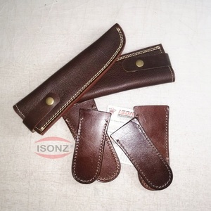 Gaine de couteau de chef en cuir personnalisé ISONZ avec boîtier en acier à doublure en daim étanche pour le support OEM de protection de lame - Product Image 6