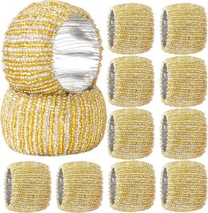 แหวนผ้าเช็ดปากลูกปัดพลาสติกแก้วทรงกลมขนาดใหญ่สำหรับตกแต่งงานปาร์ตี้โต๊ะรับประทานอาหารการชุมนุมของครอบครัวทุกวันการตกแต่งบนโต๊ะที่ยอดเยี่ยม - Product Image 5