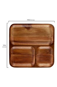 New Look Acacia Serving Tray Rectangular with Texture Modern Rectangular Decorative Serving Tray Natural <b>Wooden</b> <b>Colour</b> - Product Image 6