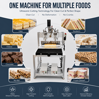 Usine Semi-Automatique Double 300mm Couteau À Ultrasons Alimentaire Cutter Gâteau Au Chocolat Légumes Machine De Découpe pour La Préparation De Collations