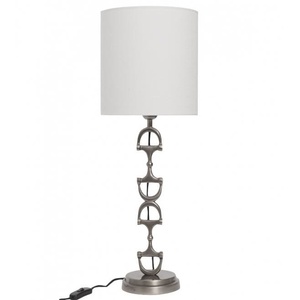 Lampe de table en métal artisanale avec abat-jour en tissu éclairage décoratif moderne de chevet et de salon pour la décoration de la maison, de l'hôtel et du bureau - Product Image 2