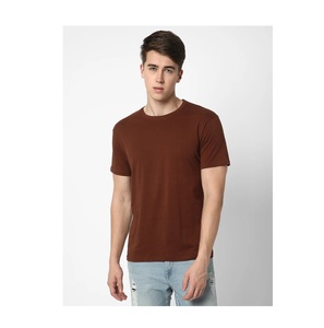 Vente à l'exportation-T-shirt basique marron à col rond-Garde-robe classique essentielle pour chaque saison pour un approvisionnement mondial en provenance d'Inde - Product Image 1