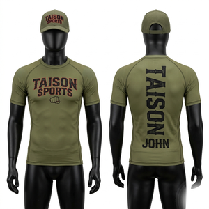 Rashguard de MMA Premium de 250 GSM, Poliéster y Spandex, Azul y Negro con Paneles en Contraste, Sublimación, Logotipo Personalizado, Ajuste de Compresión - Product Image 2