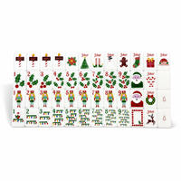 Tuiles de Mahjong Américaines de Luxe Imprimées UV avec Icônes de Noël Gravées au Laser pour Fêtes, Cadeaux de Saison et Jeux Sociaux