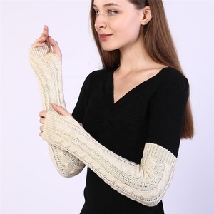 20 pollici delle Donne acrilico Knit Lunghi <span class=keywords><strong>Senza</strong></span> <span class=keywords><strong>Dita</strong></span> Manicotti Guanti <span class=keywords><strong>Guanto</strong></span> per le donne - Product Image 4