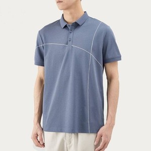 2025 Fitness de manga corta para Polo personalizado de alta calidad 100% algodón patrón sólido Material de lona para deportes moda Leisur - Product Image 4