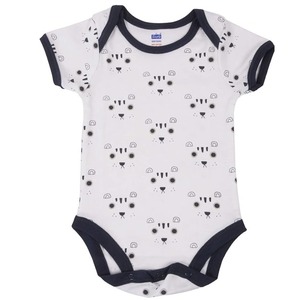 Etiqueta personalizada verano bambú niño niña vestido mono Color sólido con mangas con volantes Cierre de botón a presión Material transpirable - Product Image 3