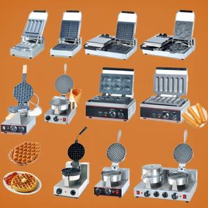 Профессиональная вафельница из нержавеющей стали с антипригарным покрытием и регулируемой температурой для приготовления закусок и уличной еды - Product Image 5