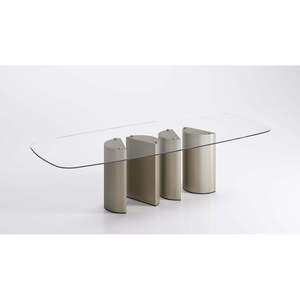 Minimalist Titanium Dining <b>Table</b> with <b>Clear</b> Glass Top Rectangle Four Legs Assembled Home Furniture for Home Office Kitchen Use - Product Image 2