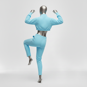 Conjunto Deportivo de 2 Piezas para Mujer, Chaqueta Cortavientos con Bloques de Color Estampados para Invierno, Pantalones Jogger Cortos con Media Cremallera, Ligero - Product Image 4