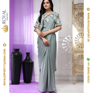 New Beautiful Design Embroidered <b>Belt</b> Saree Collection in Wholesale Rate by Royal Export Surat - Product Image 4