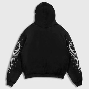 Personalizado hombres DTG impresión chándal letra figura impresión Sudadera con capucha pantalones acampanados Casual 2 piezas conjunto Streetwear - Product Image 2