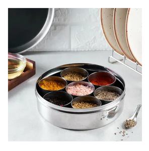 Boîtes à épices en acier inoxydable Conteneur avec couvercle Artisanat personnalisé Boîte à épices en acier d'excellente qualité - Product Image 2