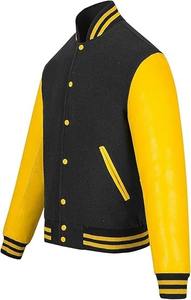 แจ็คเก็ตวาร์ซิตี้คุณภาพสูงสำหรับผู้ชายและผู้หญิง แจ็คเก็ตเลตเตอร์แมนแขนหนังพร้อมโลโก้แบบกำหนดเอง เลือกสีและขนาดของคุณเอง - Product Image 3