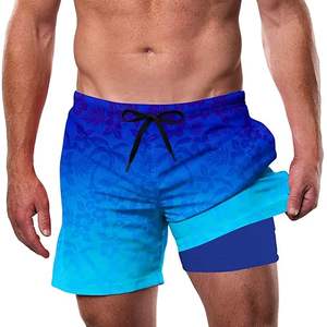 Logo personnalisé OEM Maillot de bain pour homme Short de bain à séchage rapide Short de plage à entrejambe de 5 pouces avec doublure de compression et poche - Product Image 4