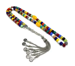 ลูกประคำสีเหลืองอำพันแทสบิห์อิสลามสวดมนต์ทาสบีเอชสินค้าอินเดียบรรจุชิ้นเดียวลูกปัดทาสบิห์ทำจากเรซิ่น - Product Image 3