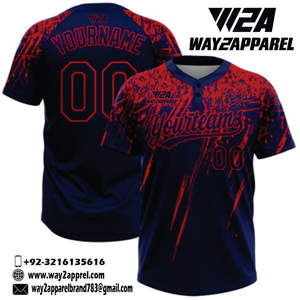 Maillot de baseball à deux boutons sublimé personnalisé chemises de maillot à boutons complets vêtements de sport avec votre logo - Product Image 3